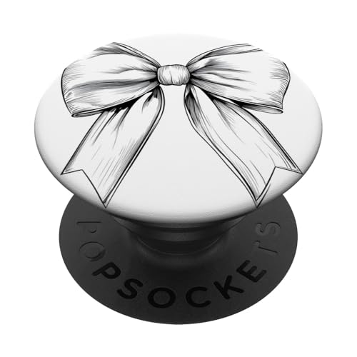 Girly | Schleife in Aquarell | Ästhetische schwarz-weiße Schleife PopSockets Klebender PopGrip Girly | Schleife in Aquarell | Ästhetische schwarz-weiße Schleife PopSockets Klebender PopGrip von black and white bow theme
