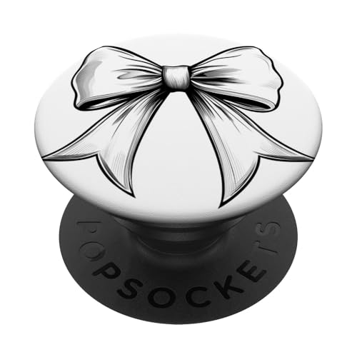 Girly | Schleife in Aquarell | Ästhetische schwarz-weiße Schleife PopSockets Klebender PopGrip Girly | Schleife in Aquarell | Ästhetische schwarz-weiße Schleife PopSockets Klebender PopGrip von black and white bow theme