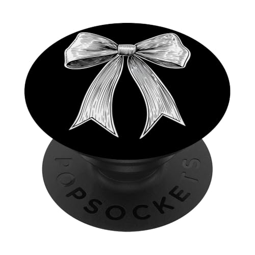 Girly | Schleife in Aquarell | Ästhetische schwarz-weiße Schleife PopSockets Klebender PopGrip Girly | Schleife in Aquarell | Ästhetische schwarz-weiße Schleife PopSockets Klebender PopGrip von black and white bow theme