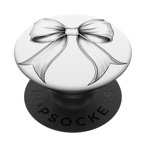 Girly | Schleife in Aquarell | Ästhetische schwarz-weiße Schleife PopSockets Klebender PopGrip Girly | Schleife in Aquarell | Ästhetische schwarz-weiße Schleife PopSockets Klebender PopGrip von black and white bow theme
