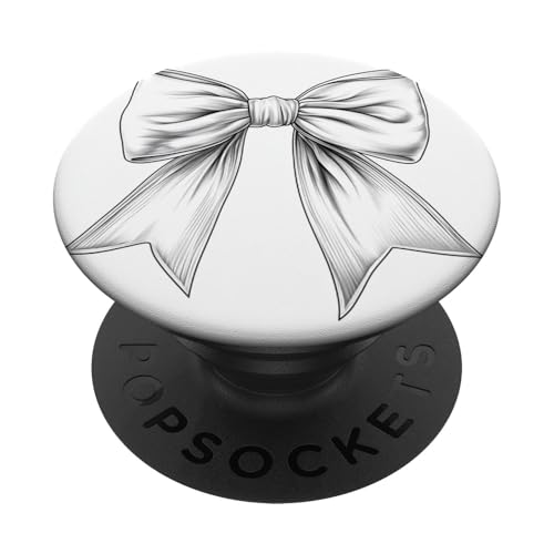 Girly | Schleife in Aquarell | Ästhetische schwarz-weiße Schleife PopSockets Klebender PopGrip Girly | Schleife in Aquarell | Ästhetische schwarz-weiße Schleife PopSockets Klebender PopGrip von black and white bow theme