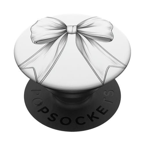Girly | Schleife in Aquarell | Ästhetische schwarz-weiße Schleife PopSockets Klebender PopGrip Girly | Schleife in Aquarell | Ästhetische schwarz-weiße Schleife PopSockets Klebender PopGrip von black and white bow theme