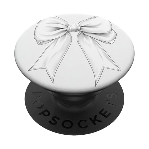 Girly | Schleife in Aquarell | Ästhetische schwarz-weiße Schleife PopSockets Klebender PopGrip Girly | Schleife in Aquarell | Ästhetische schwarz-weiße Schleife PopSockets Klebender PopGrip von black and white bow theme