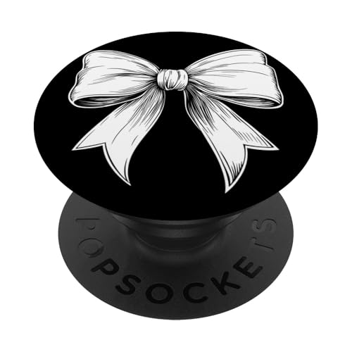 Girly | Schleife in Aquarell | Ästhetische schwarz-weiße Schleife PopSockets Klebender PopGrip Girly | Schleife in Aquarell | Ästhetische schwarz-weiße Schleife PopSockets Klebender PopGrip von black and white bow theme