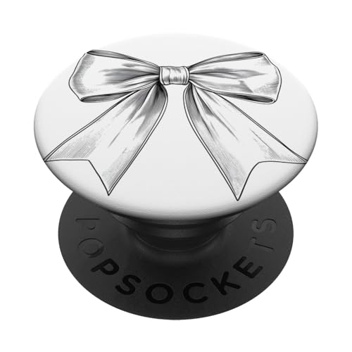 Girly | Schleife in Aquarell | Ästhetische schwarz-weiße Schleife PopSockets Klebender PopGrip Girly | Schleife in Aquarell | Ästhetische schwarz-weiße Schleife PopSockets Klebender PopGrip von black and white bow theme