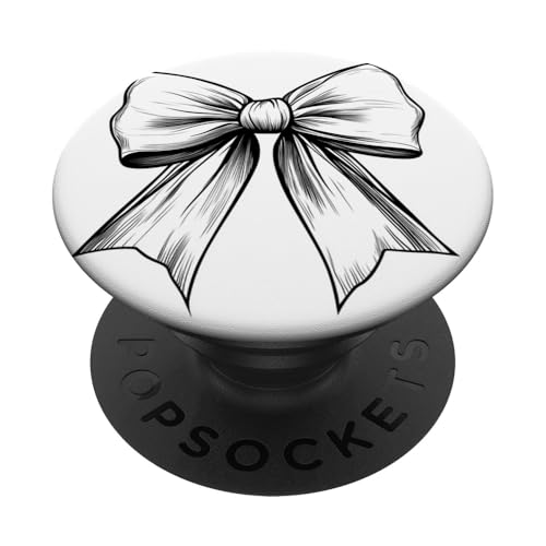 Girly | Schleife in Aquarell | Ästhetische schwarz-weiße Schleife PopSockets Klebender PopGrip Girly | Schleife in Aquarell | Ästhetische schwarz-weiße Schleife PopSockets Klebender PopGrip von black and white bow theme