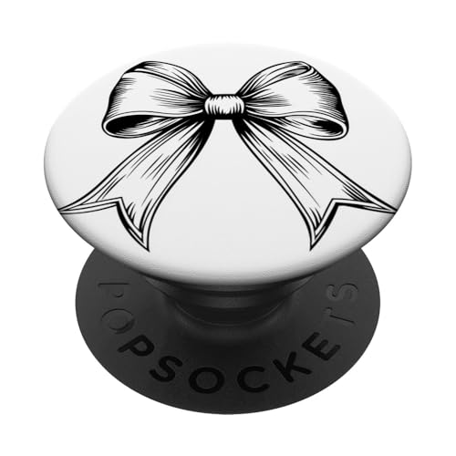 Girly | Schleife in Aquarell | Ästhetische schwarz-weiße Schleife PopSockets Klebender PopGrip Girly | Schleife in Aquarell | Ästhetische schwarz-weiße Schleife PopSockets Klebender PopGrip von black and white bow theme