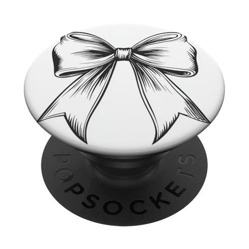 Girly | Schleife in Aquarell | Ästhetische schwarz-weiße Schleife PopSockets Klebender PopGrip Girly | Schleife in Aquarell | Ästhetische schwarz-weiße Schleife PopSockets Klebender PopGrip von black and white bow theme