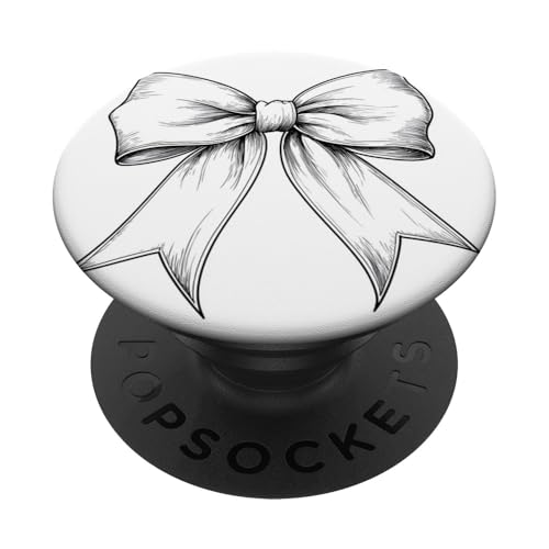 Girly | Schleife in Aquarell | Ästhetische schwarz-weiße Schleife PopSockets Klebender PopGrip Girly | Schleife in Aquarell | Ästhetische schwarz-weiße Schleife PopSockets Klebender PopGrip von black and white bow theme