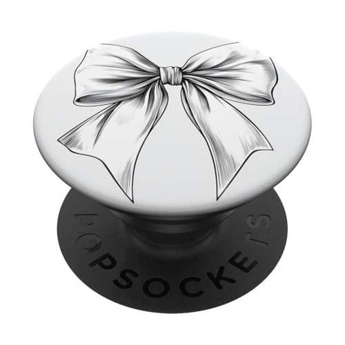 Girly | Schleife in Aquarell | Ästhetische schwarz-weiße Schleife PopSockets Klebender PopGrip Girly | Schleife in Aquarell | Ästhetische schwarz-weiße Schleife PopSockets Klebender PopGrip von black and white bow theme
