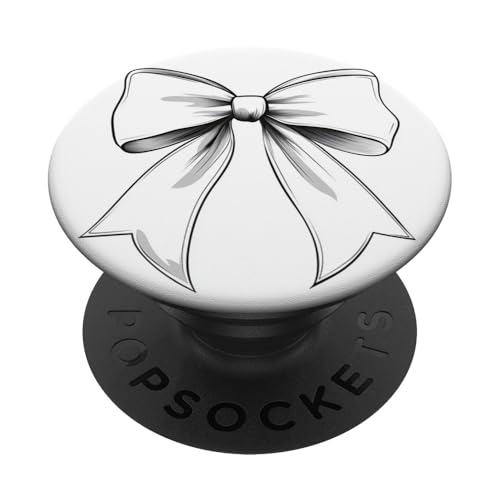 Girly | Schleife in Aquarell | Ästhetische schwarz-weiße Schleife PopSockets Klebender PopGrip Girly | Schleife in Aquarell | Ästhetische schwarz-weiße Schleife PopSockets Klebender PopGrip von black and white bow theme