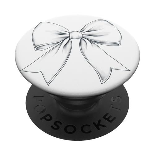 Girly | Schleife in Aquarell | Ästhetische schwarz-weiße Schleife PopSockets Klebender PopGrip Girly | Schleife in Aquarell | Ästhetische schwarz-weiße Schleife PopSockets Klebender PopGrip von black and white bow theme
