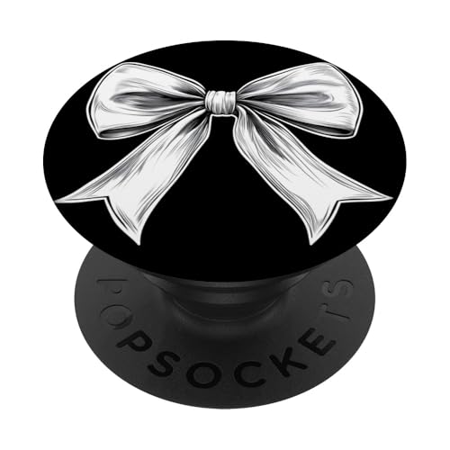 Girly | Schleife in Aquarell | Ästhetische schwarz-weiße Schleife PopSockets Klebender PopGrip Girly | Schleife in Aquarell | Ästhetische schwarz-weiße Schleife PopSockets Klebender PopGrip von black and white bow theme