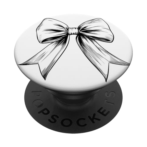 Girly | Schleife in Aquarell | Ästhetische schwarz-weiße Schleife PopSockets Klebender PopGrip Girly | Schleife in Aquarell | Ästhetische schwarz-weiße Schleife PopSockets Klebender PopGrip von black and white bow theme
