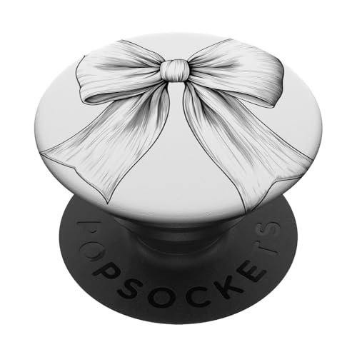 Girly | Schleife in Aquarell | Ästhetische schwarz-weiße Schleife PopSockets Klebender PopGrip Girly | Schleife in Aquarell | Ästhetische schwarz-weiße Schleife PopSockets Klebender PopGrip von black and white bow theme