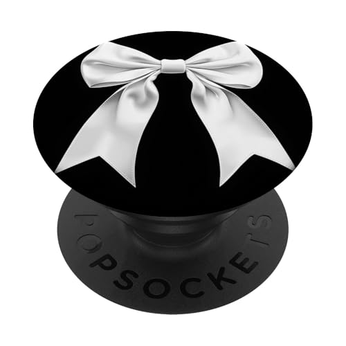 Girly | Schleife in Aquarell | Ästhetische schwarz-weiße Schleife PopSockets Klebender PopGrip von black and white bow theme