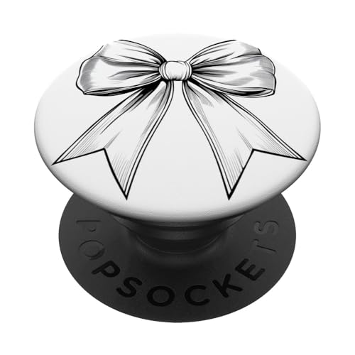 Girly | Schleife in Aquarell | Ästhetische schwarz-weiße Schleife PopSockets Klebender PopGrip Girly | Schleife in Aquarell | Ästhetische schwarz-weiße Schleife PopSockets Klebender PopGrip von black and white bow theme