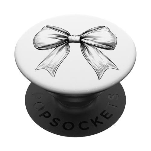 Girly | Schleife in Aquarell | Ästhetische schwarz-weiße Schleife PopSockets Klebender PopGrip Girly | Schleife in Aquarell | Ästhetische schwarz-weiße Schleife PopSockets Klebender PopGrip von black and white bow theme