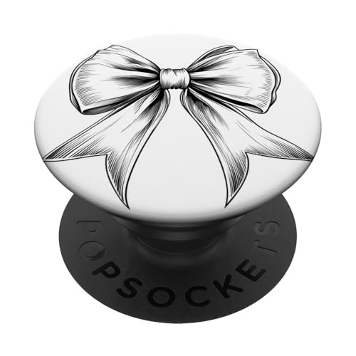 Girly | Schleife in Aquarell | Ästhetische schwarz-weiße Schleife PopSockets Klebender PopGrip Girly | Schleife in Aquarell | Ästhetische schwarz-weiße Schleife PopSockets Klebender PopGrip von black and white bow theme