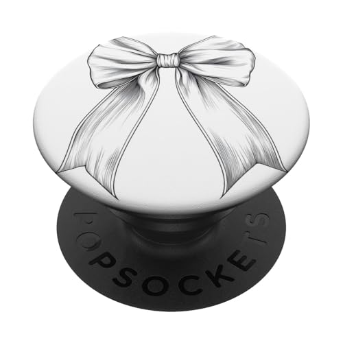 Girly | Schleife in Aquarell | Ästhetische schwarz-weiße Schleife PopSockets Klebender PopGrip Girly | Schleife in Aquarell | Ästhetische schwarz-weiße Schleife PopSockets Klebender PopGrip von black and white bow theme