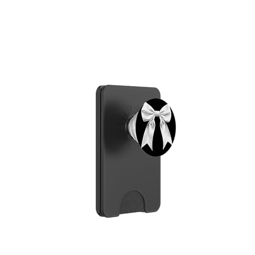 Girly | Schleife in Aquarell | Ästhetische schwarz-weiße Schleife PopSockets PopWallet für MagSafe von black and white bow theme