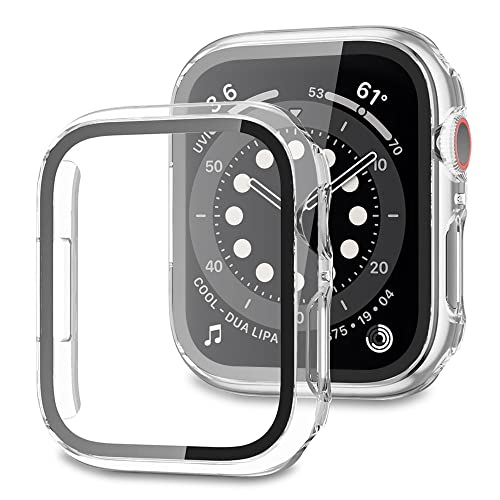 blackKoala Hard Schutz Hülle, Displayschutzfolie Kompatibel mit Apple Watch Series, TPU Panzerfolie, blasenfreie Gehäuse, Cover Case, Glas Displayschutz für iWatch Series (40mm, Transparent) von blackKoala
