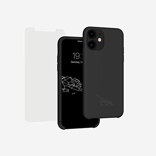 blackKoala Panther Silikonhülle mit kostenlosem Panzerglas, Handyhülle, Dünne Schutzcase, Stoßfest Silikon Case für iPhone 11 (Schwarz) von blackKoala