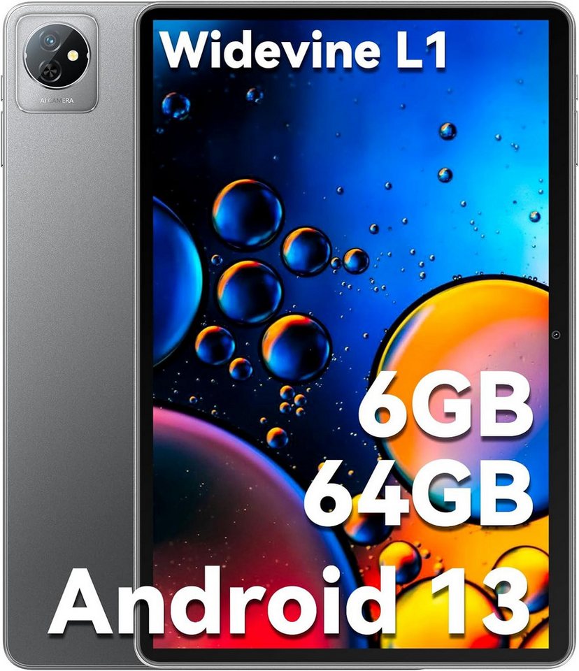 blackview 2024 Neueste 6 GB RAM Widevine L1 Bluetooth 5.0,Google GMS, GPS,Typ-C Tablet (10, 64 GB, Android 13, Erweiterte Technologie für Ihr digitales Leben)" von blackview