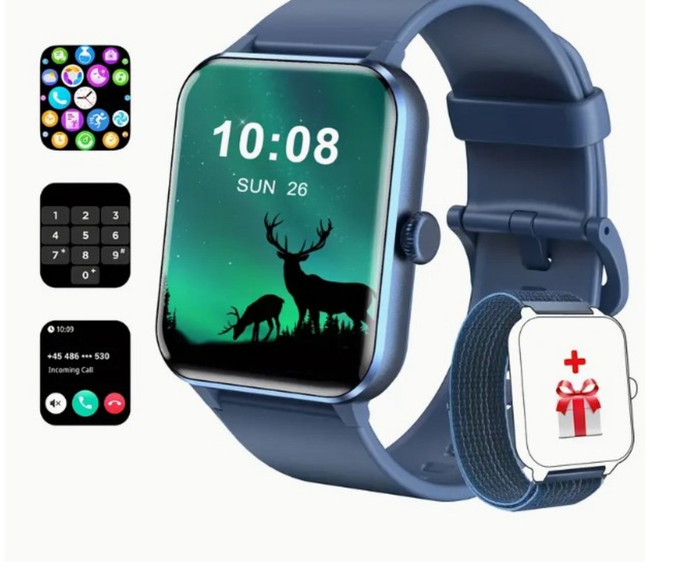 blackview 2025 Neue Aufgerüstete Für Männer Und Frauen Smartwatch (Andriod iOS), mit Fitness-Tracker Kabelloser Anruf Antwort/Ermöglichen 100 Sportmodi von blackview