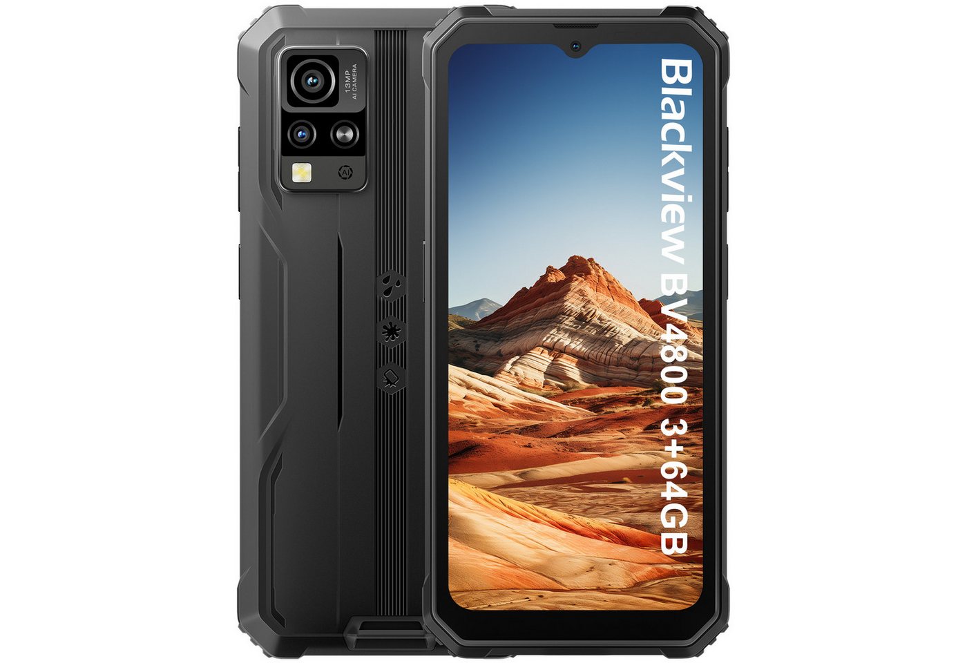 blackview BV4800(3+64) Smartphone (6.56 Zoll, 64 GB Speicherplatz, 13 MP Kamera, Fingerabdruck/NFC/Face ID/GPS/IP69K) von blackview