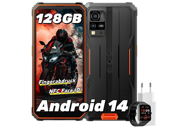 blackview BV4800Pro incl. 10W usb-ladegerät AI Smartphone (16 MP Kamera, Fingerabdruck/NFC/GPS/IP69K, 16MP+8MP, Ohne Vertrag) von blackview