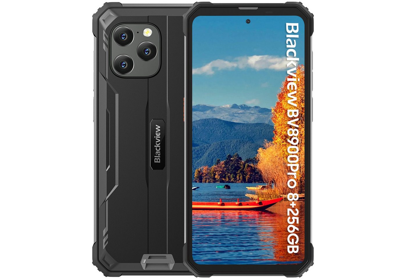 blackview BV8900Pro Smartphone (6.5 Zoll, 256 GB Speicherplatz, 64 MP Kamera, 2,4K Display, 10380mAh Akku, UWB-Suche/Fingerabdruck/NFC/IP69K) von blackview