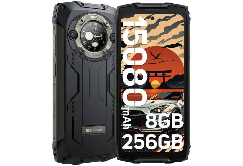 blackview BV9300Pro AI zwei Bildschirmen Ohne Vertrag Smartphone (6.7 Zoll, 8 GB Speicherplatz, 64 MP Kamera, Zwei-Display, 2.4K, 120Hz, 15080mAh/ 33W, NFC/IP69K/FM/OTG) von blackview