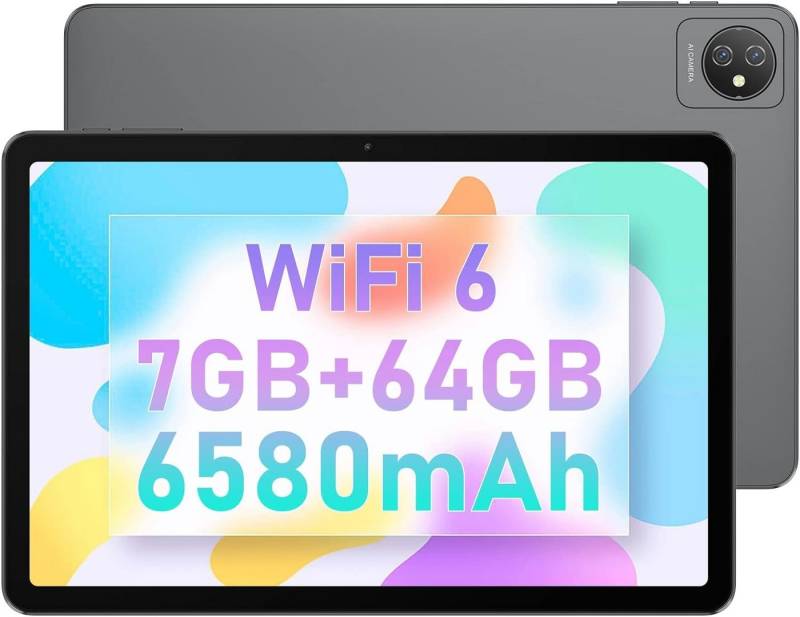 blackview Leistungsfähiges Speicher-Setup Tablet (10,1, 64 GB, Android 12, 2,4G+5G, Touchscreen mit WiFi 6 Quad-Core, 1280*800 IPS HD, 6580mAh, Type-C)" von blackview