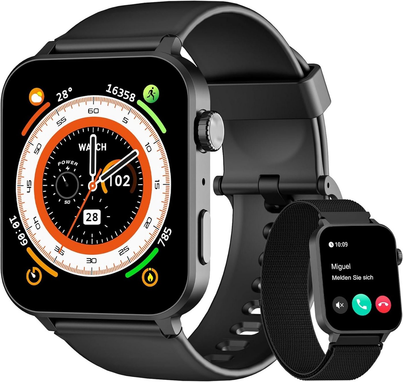 blackview Smartwatch (1,83 Zoll, Android, iOS), Herren Damen,Tätigen und Annehmen von Anrufen, Sportuhr, 300 mAh von blackview