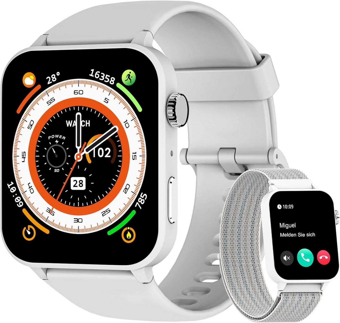 blackview Smartwatch (1,83 Zoll, Android, iOS), Herren Damen Tätigen und Annehmen von Anrufen, Sportuhr,100+ Sportmodi von blackview