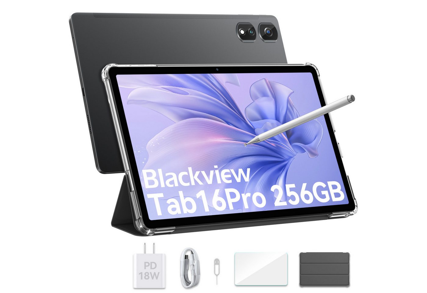 blackview Tab16Pro(8+256) Dual-SIM 4G LTE incl. Stift/Hülle Tablet (11", 256 GB, 4G LTE, FHD Display, 7700mAh Akku, Android 14, mit schutzhülle/Stift) von blackview