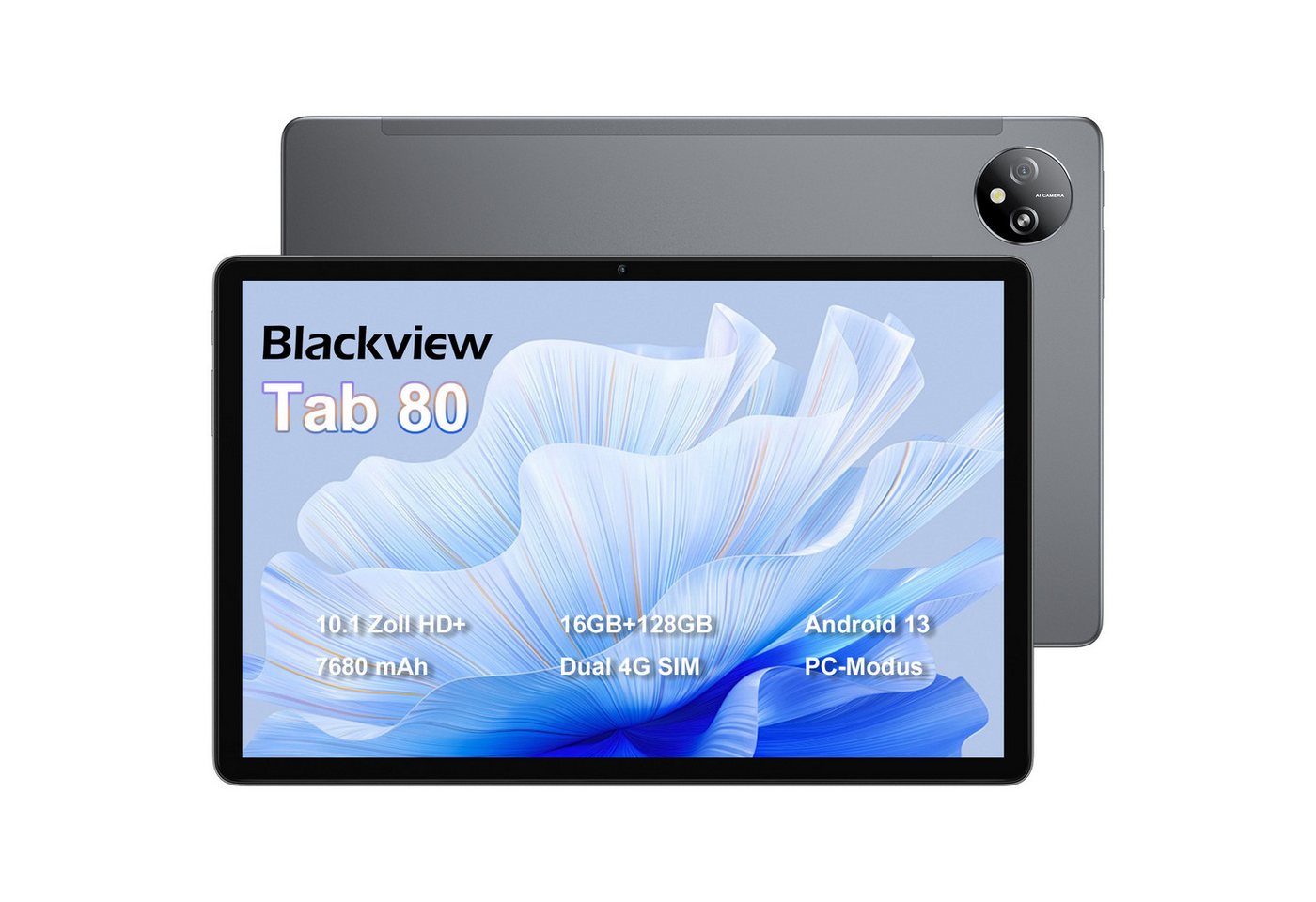 blackview Tab80(8+128) Tablet (10.1", 128 GB, 4GLTE, 13MP Kamera, 7680mAh Akku, Android 13, PC-Modus) von blackview