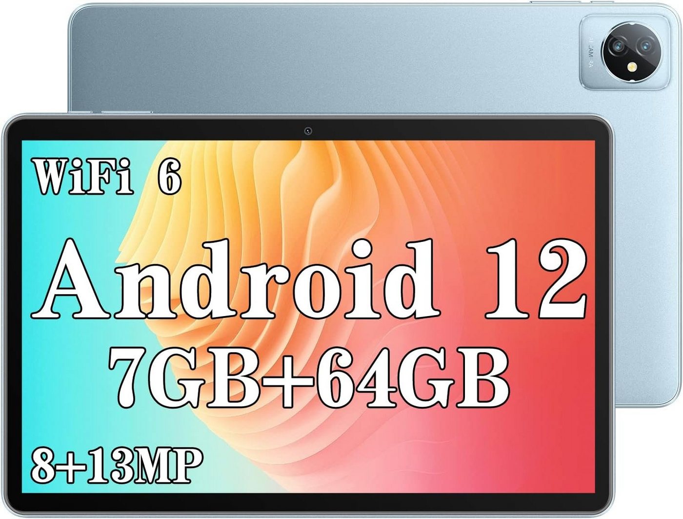 blackview Tablet (8, 64 GB, Android 12, HD+ IPS Display, Quad-Core, 3GB RAM, 64GB ROM, 5580mAh Akku, Blau)" von blackview