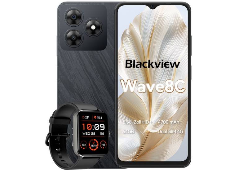 blackview Wave8C(2+64) incl. R50 Smartphone (6,6 Zoll, 13 MP Kamera, Android 14, Dual SIM 4G, AI-Dialog) von blackview
