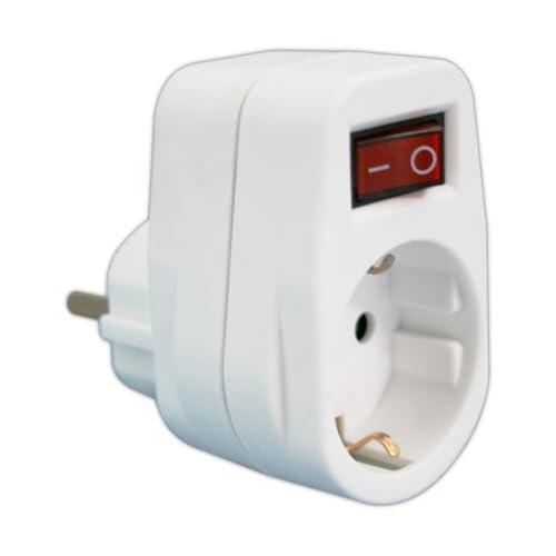 Adapter mit 1 Steckdose mit Schalter 4,8 mm, 16 A zur Steuerung elektrischer Geräte und zur Verbesserung der Sicherheit in häuslichen Einrichtungen. von blendend
