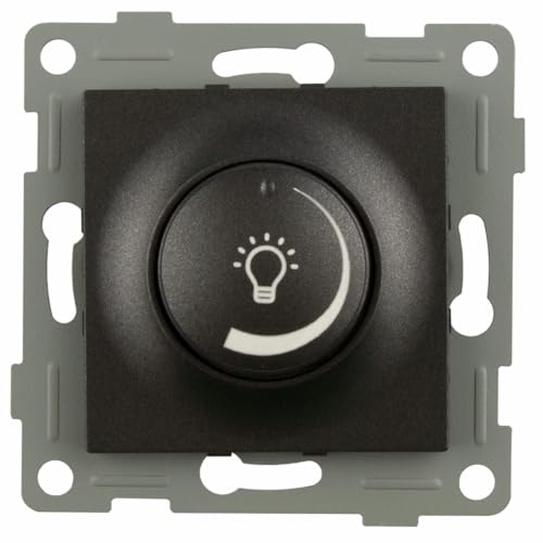 blendend LED-Einbau-Dimmer mit Graphit-Finish, ideal zur Steuerung der Lichtintensität in Wohn- oder gewerblichen Umgebungen. von blendend
