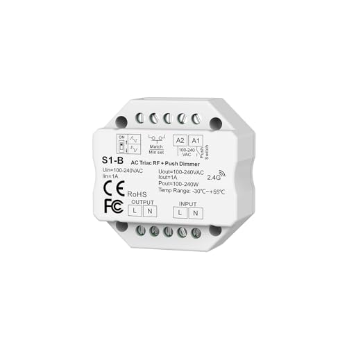 blendend RF-Dimmer für AC, 100-240 VAC, 1 A, 110 W/220 W, ferngesteuerte Beleuchtung, ideal für Zuhause und Automatisierung. blendend RF-Dimmer für AC, 100-240 VAC, 1 A, 110 W/220 W, ferngesteuerte Beleuchtung, ideal für Zuhause und Automatisierung. von blendend