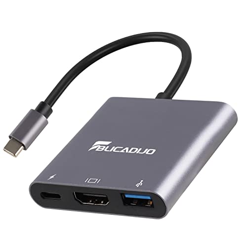 USB-Hub, 3-in-1 USB C auf HDMI Adapter, USB Typ C Multiport Konverter auf 4K HDMI, USB 3.0, 100W PD kompatibel für MacBook Pro Air, iPad Pro 2020, Chromebook, Dell XPS, Samsung-Grau von blicadijo