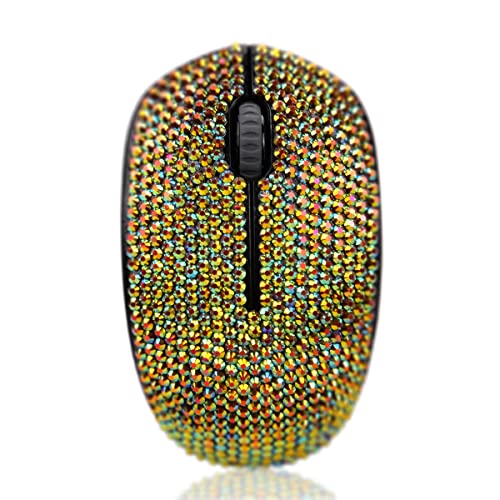 Bling Kabellose Maus, 2,4 G, geräuschlose Maus mit USB-Empfänger, tragbare Computermäuse für PC, Tablet, Laptop, goldfarben von blingbybri