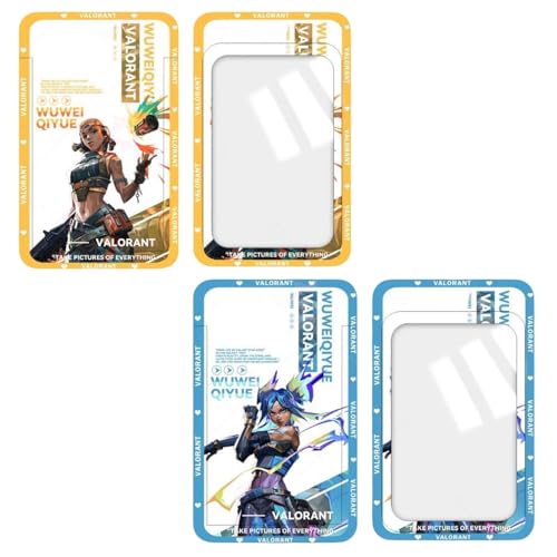 2 Stück Valorant Raze Anime Ausweishalter Set mit Umhängeband, Lanyard mit Kartenhalter, für Personalausweis von Bus, Büroschule von bluemx