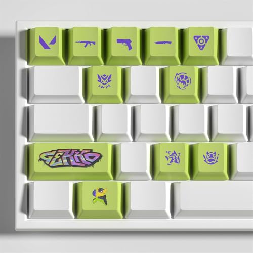 bluemx Valorant 11 Pack Keycaps für mechanische Tastatur für Gamer PBT OEM Profilfarbe Sublimation Layout für PC Player (9) von bluemx