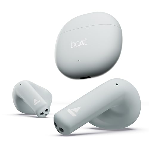 boAt Airdopes Atom 81 True Wireless Ohrhörer mit bis zu 50 Stunden Spielzeit, Quad-Mikrofone ENx™ Tech, 13 mm Treiber, super niedrige Latenz (50 ms), ASAP™ Ladung, BT v5.3 (Aero Blue) von boAt