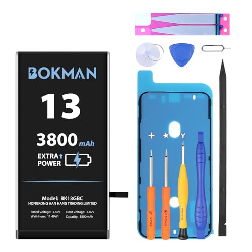 bokman Akku für 13 Ersatz, hohe Kapazität 3800 mAh Li-Ionen-Polymer-Akku mit Allen Werkzeugsätzen bokman Akku für 13 Ersatz, hohe Kapazität 3800 mAh Li-Ionen-Polymer-Akku mit Allen Werkzeugsätzen von bokman