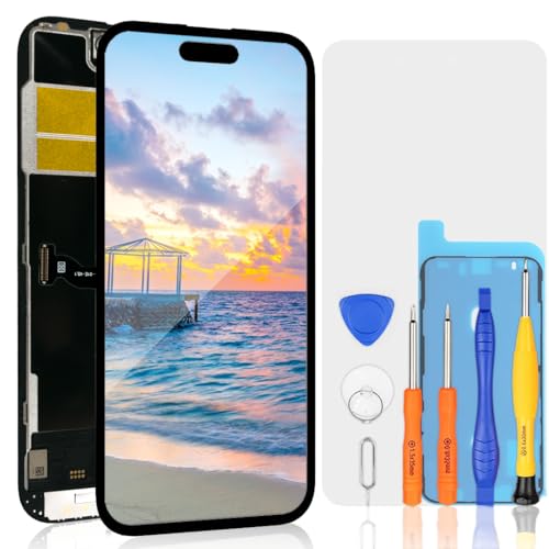 bokman Display für iPhone 14 Pro Schwarz, 6,1 Zoll FHD Display und Ersatz des Touchscreens (True Tone programmierbar, Face ID) von bokman